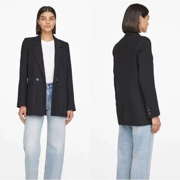 NWT Anine Bing Madeleine double-breasted blazer Size L - Picture 4 of 14